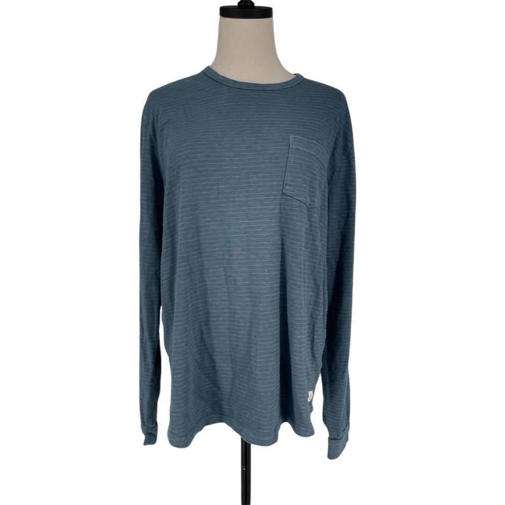 Marine Layer Men's Striped Long Sleeve Pocket Tee Blue Size M/L